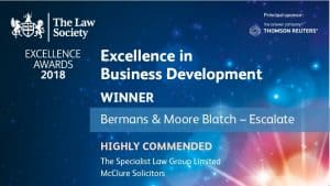 Law Society Excellence Awards 2018 - Escalate award